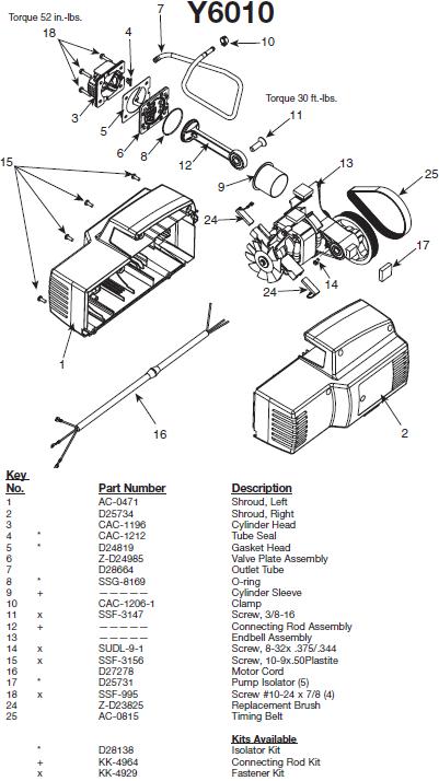 Devilbiss Y6010 Pump Breakdown